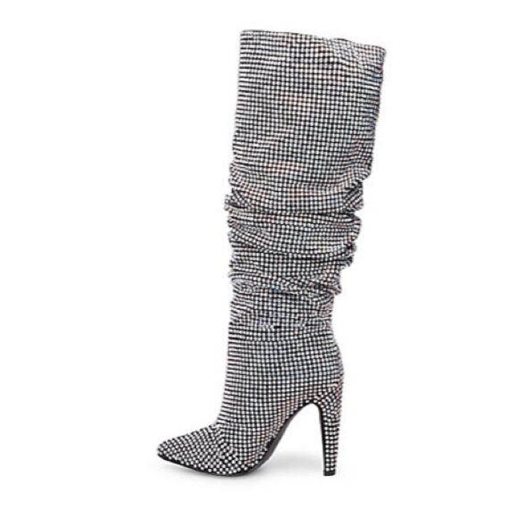 Steve Madden Black and White Heeled Boots - Picture 2 of 3